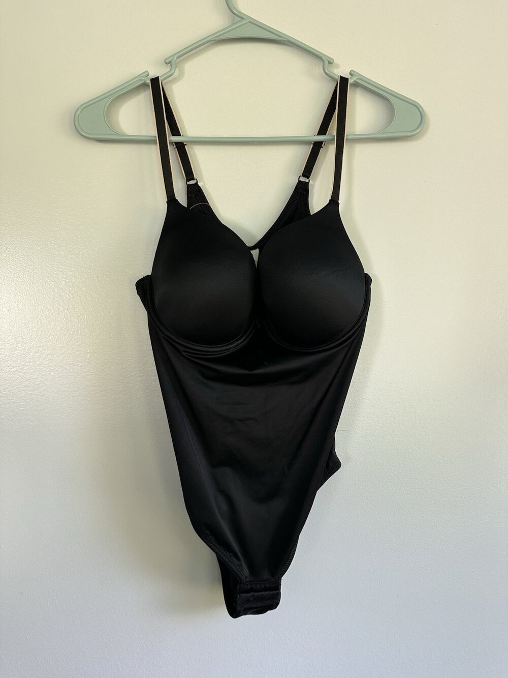 Flexees Black Bodysuit Size 36C New Padding Underwire Moderate Lift